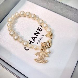 Chanel  Pearl & CC Crystal Charm Bracelet